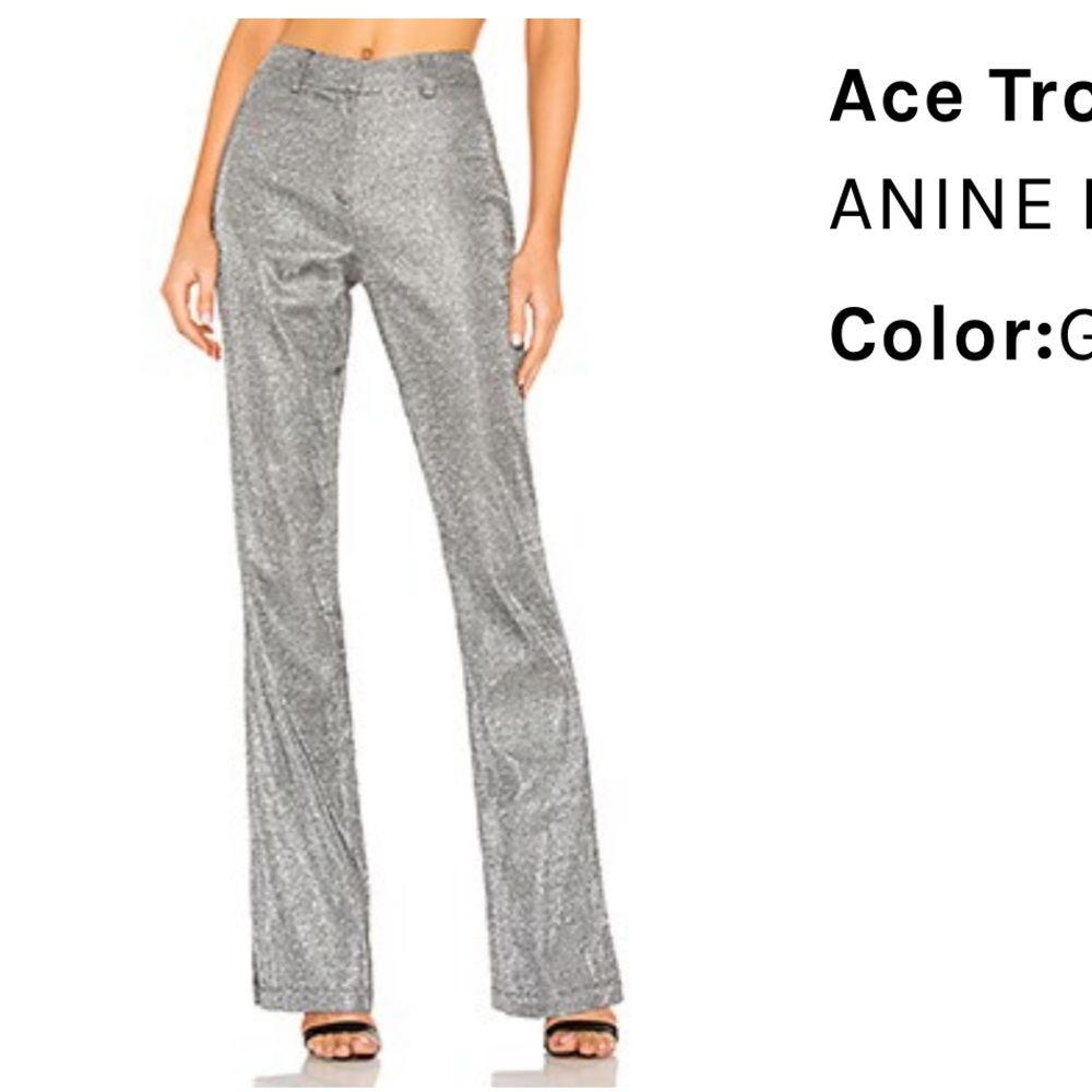 nwt anine bing ace trouser pants in gunmetal